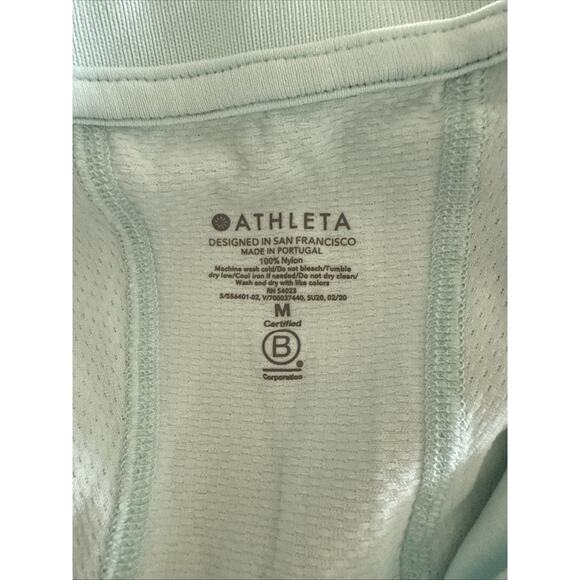 Lot of 2 Athleta Tops Lightweight Activewear Pink & Blue Short Sleeve Stretchy M - Picture 3 of 8